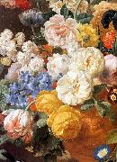 unknow artist Bouquet of Flowers in a Sculpted Vase (detail) oil painting on canvas